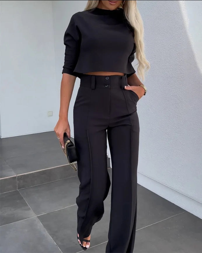 Completo Crop Top e Pantaloni | Chic | Elegante e Versatile