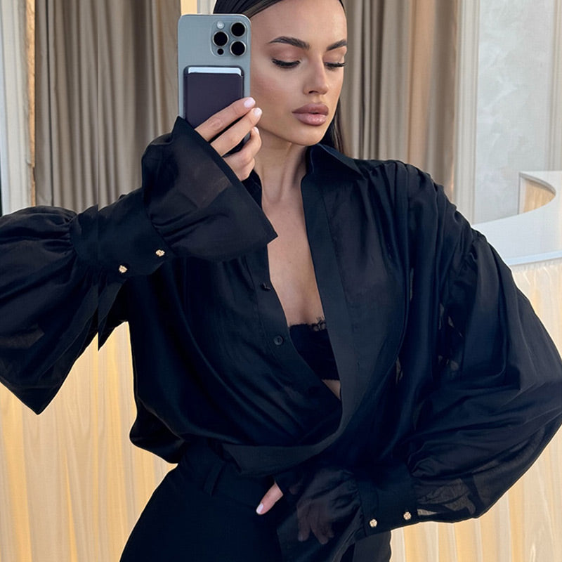 Camicia Oversize Donna | Chiffon Leggero | Elegante e Raffinata